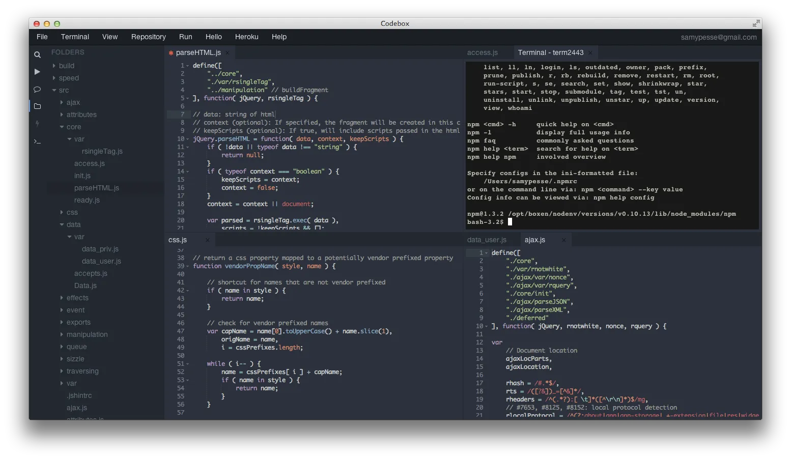 Capture d'écran de codebox