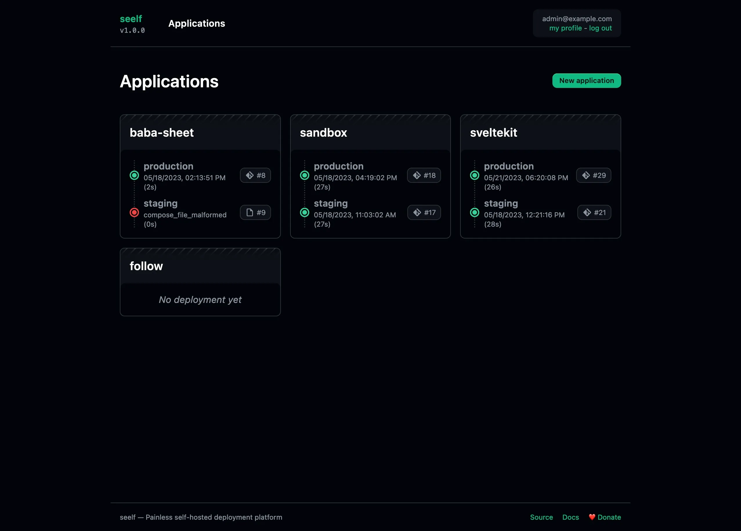 seelf dashboard