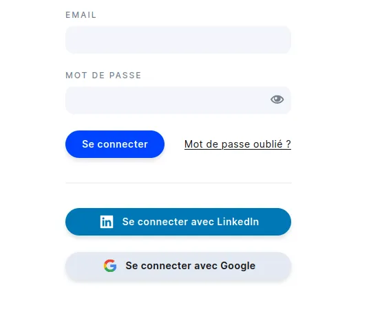 Page de connexion app.comet.co